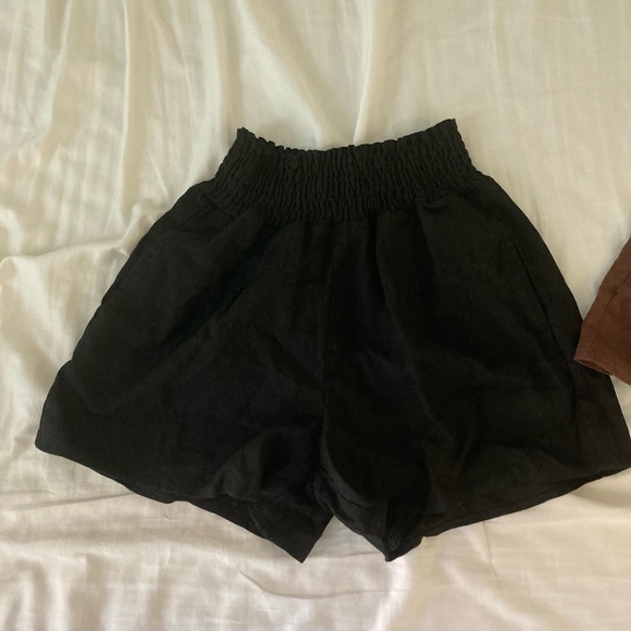Linen shorts black and brown - Picture 3 of 3